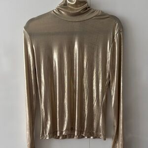 H&M Shimmering Gold Long Sleeve Top